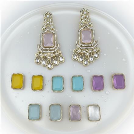Indo Western Changeable Earring With Mehndi Plating