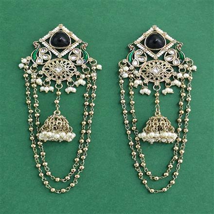 Indo Western Peacock Earring With Mehndi Plating