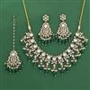 Indo Western Moti Necklace Set With Mehndi Plating