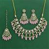 Indo Western Moti Necklace Set With Mehndi Plating