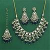 Indo Western Moti Necklace Set With Mehndi Plating