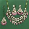 Indo Western Moti Necklace Set With Mehndi Plating