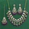 Indo Western Moti Necklace Set With Mehndi Plating