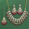 Indo Western Moti Necklace Set With Mehndi Plating