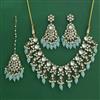 Indo Western Moti Necklace Set With Mehndi Plating