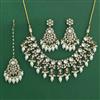 Indo Western Moti Necklace Set With Mehndi Plating