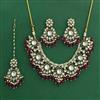 Indo Western Moti Necklace Set With Mehndi Plating