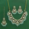 Indo Western Moti Necklace Set With Mehndi Plating