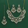 Indo Western Moti Necklace Set With Mehndi Plating