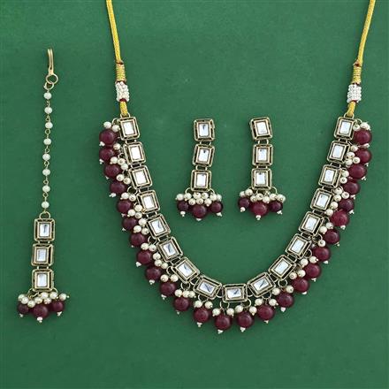 Indo Western Necklace Set With Mehndi Plating