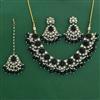 Indo Western Moti Necklace Set With Mehndi Plating