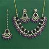 Indo Western Moti Necklace Set With Mehndi Plating