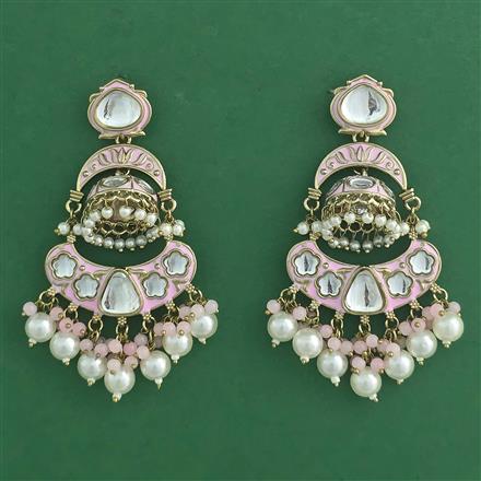 Indo Western Meenakari Earring With Mehndi Plating