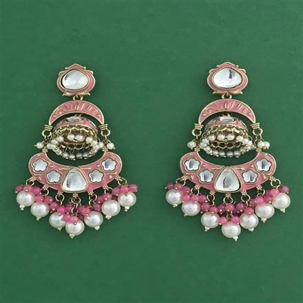 Indo Western Meenakari Earring With Mehndi Plating