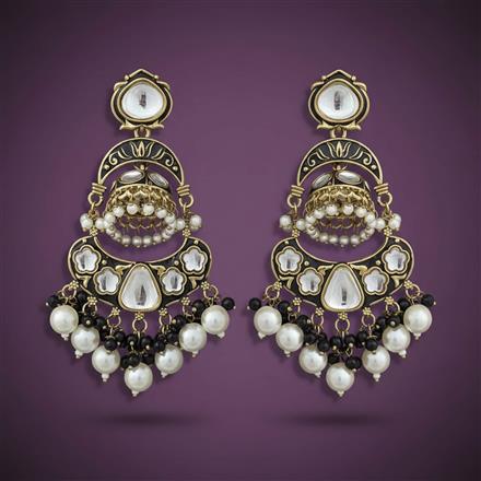 Indo Western Meenakari Earring With Mehndi Plating