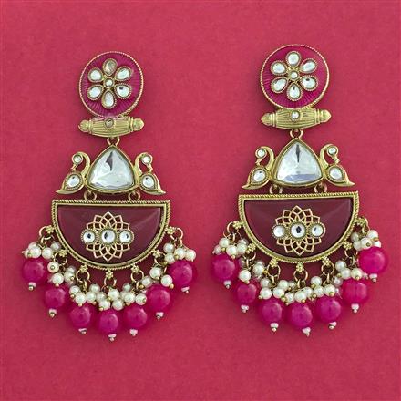 Indo Western Meenakari Earring With Mehndi Plating