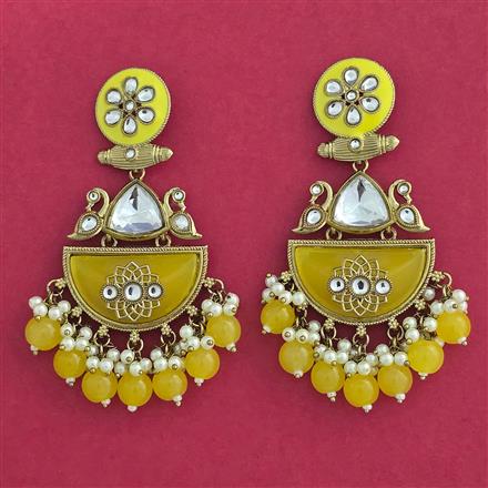 Indo Western Meenakari Earring With Mehndi Plating