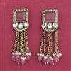 Indo Western Moti Earring With Mehndi Plating