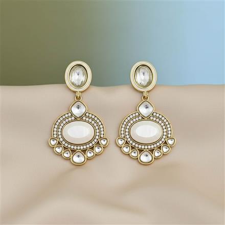 Indo Western Meenakari Earring With Mehndi Plating