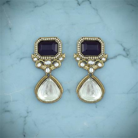 Indo Western Classic Earring With Mehndi Plating