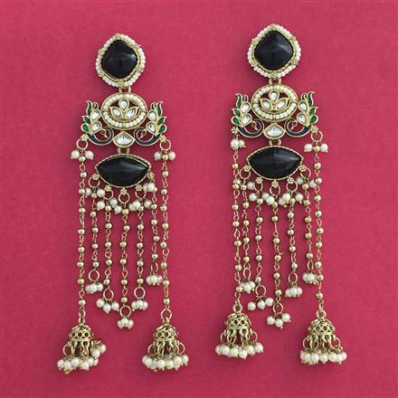 Indo Western Meenakari Earring With Mehndi Plating