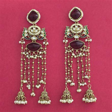 Indo Western Meenakari Earring With Mehndi Plating