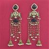 Indo Western Meenakari Earring With Mehndi Plating