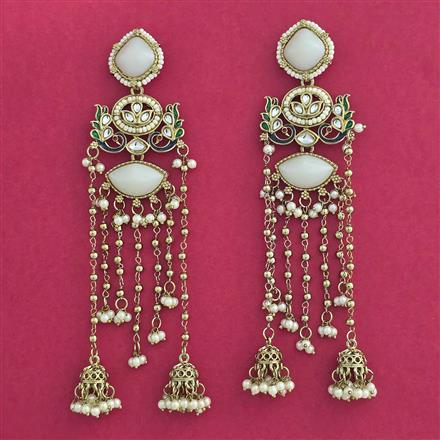 Indo Western Meenakari Earring With Mehndi Plating
