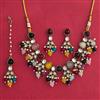 Indo Western Moti Necklace Set With Mehndi Plating