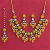 Indo Western Moti Necklace Set With Mehndi Plating