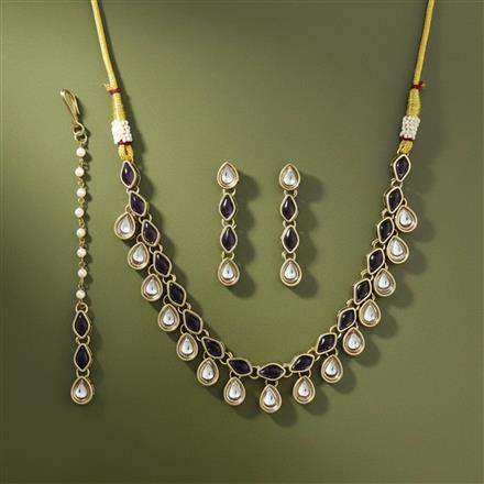 Indo Western Classic Necklace Set With Mehndi Plating