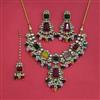 Indo Western Moti Necklace With Mehndi Plating