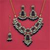 Indo Western Moti Necklace With Mehndi Plating