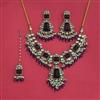 Indo Western Moti Necklace With Mehndi Plating