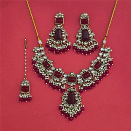 Indo Western Moti Necklace With Mehndi Plating