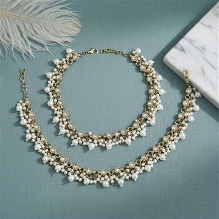 Indo Western Moti Payal With Mehndi Plating