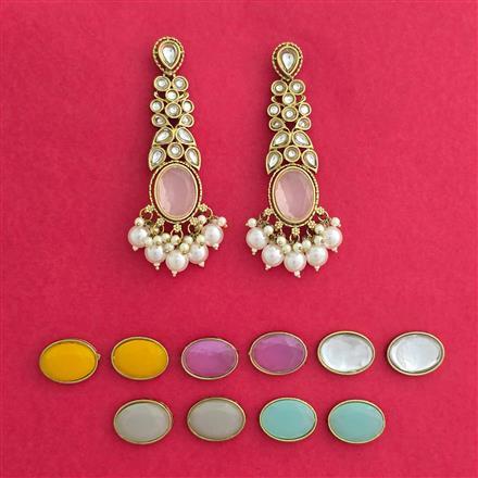 Indo Western Changeable Earring With Mehndi Plating