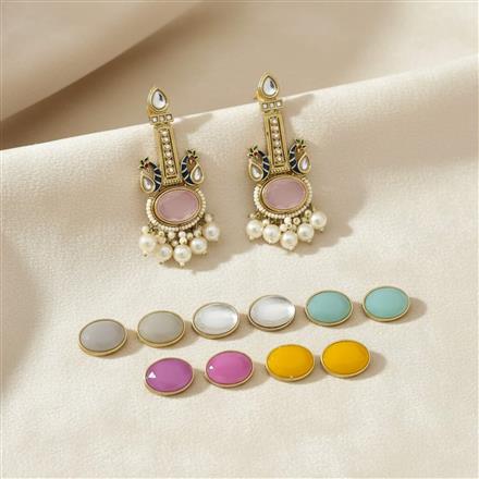 Indo Western Changeable Earring With Mehndi Plating