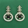 Indo Western Moti Earring With Mehndi Plating