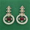 Indo Western Moti Earring With Mehndi Plating