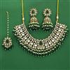 Indo Western Moti Necklace Set With Mehndi Plating