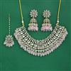 Indo Western Moti Necklace Set With Mehndi Plating