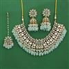 Indo Western Moti Necklace Set With Mehndi Plating