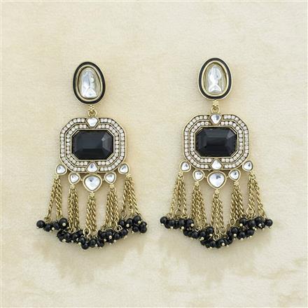 Indo Western Meenakari Earring With Mehndi Plating