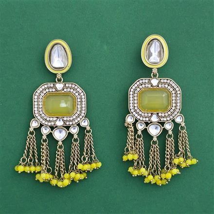 Indo Western Meenakari Earring With Mehndi Plating