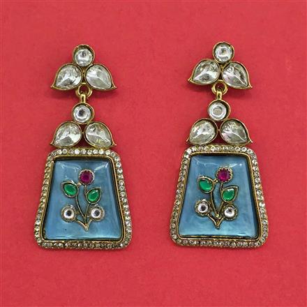 Indo Western Classic Earring With Mehndi Plating