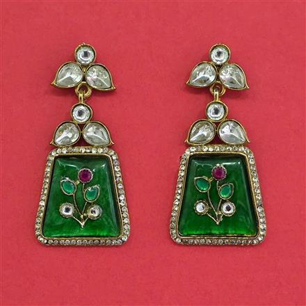 Indo Western Classic Earring With Mehndi Plating
