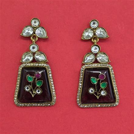 Indo Western Classic Earring With Mehndi Plating