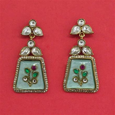 Indo Western Classic Earring With Mehndi Plating