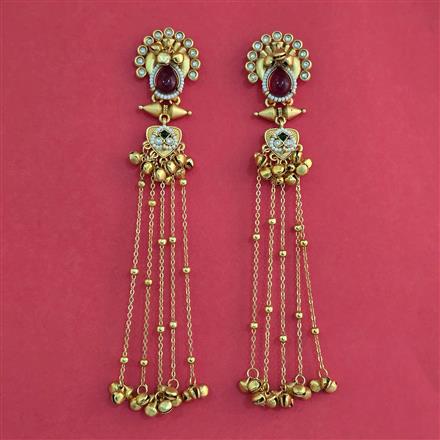 Indo Western Long Earring With Gold Plating